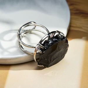 Anelli in pietra preziosa naturale di agata <span class=keywords><strong>Druzy</strong></span> anelli regolabili in agata <span class=keywords><strong>Druzy</strong></span> anello in pietra di quarzo solare bianco con bordi in oro - Product Image 6