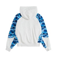 INFLATION Polyester 460 GSM 3D Broderie Polaire À Capuche Patchwork Manches Raglan Hommes Hoodies et Sweatshirts
