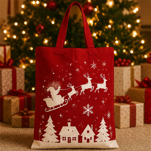 Bolsas de Lona Personalizadas al por Mayor, Económicas, para Llevar Flores, Promoción Navideña, Bolsas de Lona Grandes para Mujer - Product Image 5
