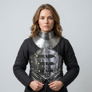 Armure médiévale en acier inoxydable pour femme, plaquée argent, peinte, pour cosplay, par Calvin Handicraft - Product Image 1
