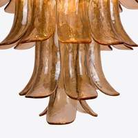 Lustre en verre de Murano de couleur ambre, décoration de mariage, pétales italiens, grand lustre pour salon