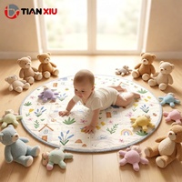 OEM Spielmatten für Babys Neugeborenen-Teppich Bodenmatte Cartoon-Tiermotive Weicher Runder Baby-Kinderzimmer-Spielteppich Faltbar