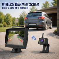 Moniteur sans fil 4,3 pouces 1080P HD à écran partagé, système de vision nocturne pour plaque d'immatriculation, kit de stationnement, caméra de recul pour voiture