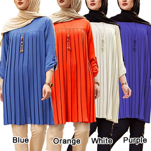 Venta al por Mayor de Abayas de Talla Grande 5XL para Mujeres Musulmanas, Blusas Modestas con Mangas Largas y Pliegues, Camisas Casuales - Product Image 6
