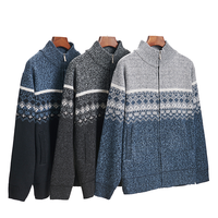 Maßgefertigter Acryl-Baumwoll-Jacquard-Strickpullover mit Halbem Reißverschluss für Europa und Amerika, Weihnachtspullover für Herren