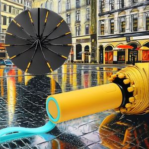 Paraguas Plegable Automático de 12 Varillas para Adultos, Personalizable con Logotipo, 3 Pliegues, Resistente al Sol/Lluvia/Viento, Protección UV, Minimalista - Product Image 2