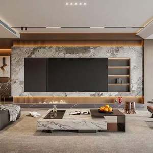 Meuble TV contemporain personnalisé avec rangement intelligent pour salon, vente directe du fabricant - Product Image 1