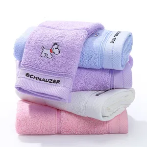 Hot-selling On-line Soft 100% Cotton Custom Embroidery Design Children Bath Hand Face Towel for Kids