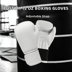 Gants de boxe MMA en cuir PU personnalisés 12 oz, imperméables, avec sangle de poignet réglable pour l'entraînement, la boxe, le sparring et la salle de sport - Product Image 2