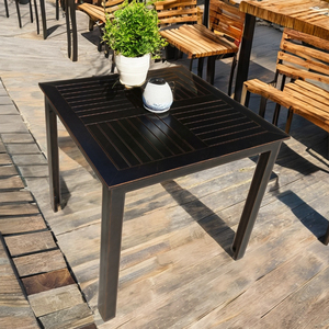 Outdoor Furniture Modern Restaurant Metal Table Aluminum Outdoor <b>Square</b> Dining Table AL17 Outdoor Dining Table <b>Set</b> AL17 - Product Image 1