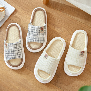 Nuovo Design notte sonno comodi casa pantofole peluche animali portano coloratissime pantofole di lino per le donne e l'uomo - Product Image 3