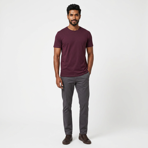 T-shirt pour homme en coton 100%, col rond, poids lourd, basique, épaules tombantes, personnalisable, respirant, de qualité supérieure, OEM - Product Image 1