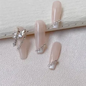 Cadena de Cristal de Lujo para Uñas de 100/50cm de Largo, 1.5/2mm, Brillante, Transparente/AB, Diamantes de Imitación, Metal, Acero, Manicura Francesa - Product Image 5