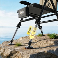 Chaise de pêche pliable 2M avec support parapluie double bras et abri solaire pour l'extérieur en été