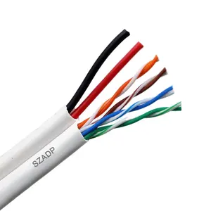 Cat5 Cat6 네트워크 케이블 Cat5E 2C Utp 24Awg 305 메터 Cat5E 전원 케이블 Cctv 보안 카메라 카메라