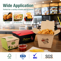 Boîte d'emballage alimentaire en papier avec revêtement anti-graisse pour la vente en gros de plats à emporter en restaurant, prise en charge des commandes en gros