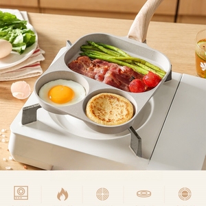 Sartén antiadherente <span class=keywords><strong>Carote</strong></span> 3 en 1 para el desayuno, utensilios de cocina antiadherentes multifuncionales de tortitas, tortillas, huevos, hamburguesas - Product Image 3