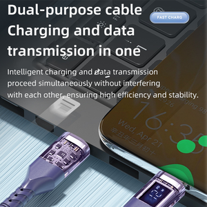 Cable de Datos de Carga Rápida con Indicador LED, Diseño Trenzado, USB 2.0, Conductor de Cobre Puro, Compatible con iPhone 8-14 - Product Image 3