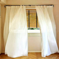Rideaux en tulle floral transparent de style européen et américain, imitation lin blanc haut de gamme, sur mesure, cantonnières occultantes pour la maison