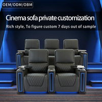 Canapé inclinable VIP pour home cinéma moderne, fauteuil d'auditorium en cuir véritable avec structure métallique pour salon ou cinémas