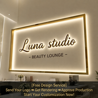 Enseigne LED personnalisée pour entreprise, logo mural, panneau LED pour bureau, enseigne en métal LED 3D rétroéclairée pour signalisation extérieure