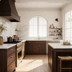 Ensemble d'armoires de cuisine en L de luxe personnalisé Balom avec système de rangement intelligent et design d'étagères ouvertes pour appartements - Product Image 3