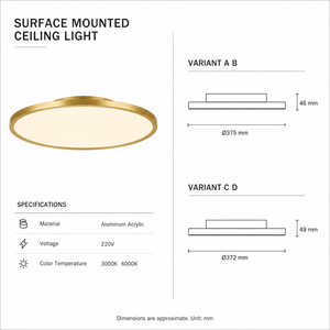 Plafonnier LED minimaliste moderne, diffuseur rond en acrylique, lampe à montage en surface, éclairage personnalisé OEM ODM, usine d'éclairage - Product Image 2