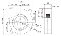 5015 DC 12V Axiallüfter LED-Projektor Filterkamin 50x50x15mm Kugellager Abluftventilator OEM Anpassbar