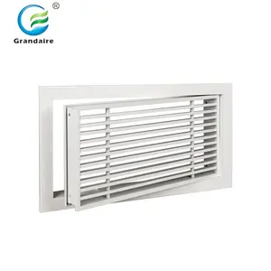 Ventilation Aluminium Decorative Removable Core Linear Bar Air Grille 0 15 30 Degree Blades For Hvac