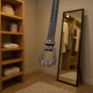 Ceinture à demi-boucle en forme de crâne de la marque Z, 3.8x105cm, accessoires de mode pour femmes - Product Image 5