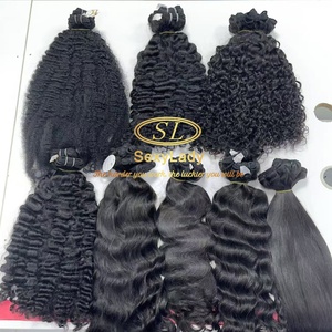 Grosir kualitas tinggi tidak diproses rambut manusia mentah tunggal Donor kain ganda bundel keriting <span class=keywords><strong>Afro</strong></span> <span class=keywords><strong>Kinky</strong></span> untuk pesta - Product Image 5