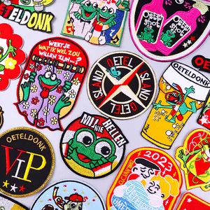 Oeteldonk Emblem Embroidery Iron On Patches Happy Frog Carnival For Netherlands Patches Holiday
