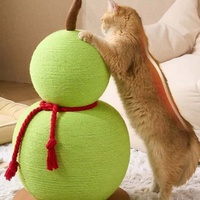 Griffoir pour chat de luxe en forme de gourde, mignon, en corde de chanvre, design vertical, avec boule, extra-haut, très durable, ne perd pas ses fibres