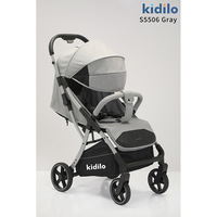 Poussette pour bébé Kidilo 5566 NewBorn Buggy, cadre en acier inoxydable, polyester Oxford, pliable, légère, compacte, pour voyager
