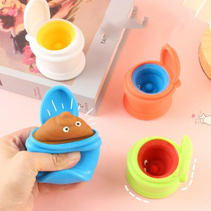 2025 Funny Tiktok TPR <b>Fun</b> Game Toilet Cup Squishy Fidget Decompression Toy Vent Ball for Kids Gifts - Product Image 5