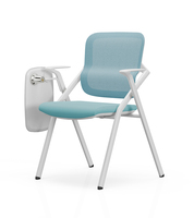 Chaises pliantes en métal de haute qualité en gros, chaises de formation et de réunion avec tablettes d'écriture, chaises de bureau en maille pour la prise de notes