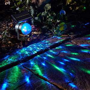 Solar Garden <b>Light</b> Led Rotating Projector Outdoor Lawn Stake Water Resistant With Solar <b>Panel</b> - Product Image 2
