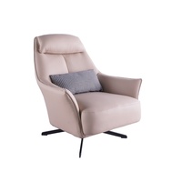 Moderner Luxus-Einzelsessel aus Kunstleder, drehbarer Relaxsessel für Zuhause, Büro, Schlafzimmer, Esszimmer und Wohnzimmer
