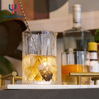 Verre à cocktail transparent 500 ml, cristal soufflé à la main personnalisé avec fond épais pour bar et fêtes