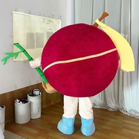 Costume de mascotte de qualité supérieure sur le thème des fruits, pommes rouges et baies, en peluche, pour fête