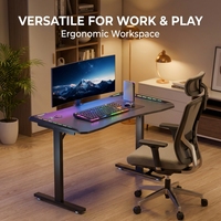 Bureau de travail extensible moderne en acier inoxydable AOR avec porte-gobelet et crochet pour casque, personnalisation d'usine