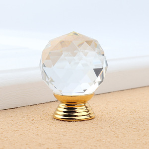 Poignée de tiroir de porte en verre cristal clair 30mm petit bouton pour armoires de cuisine commodes chambres salles de bains salons moderne - Product Image 3