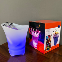 Seau à glace LED BT avec haut-parleur, 7 couleurs changeantes, pour boissons, bière, vin, 5L