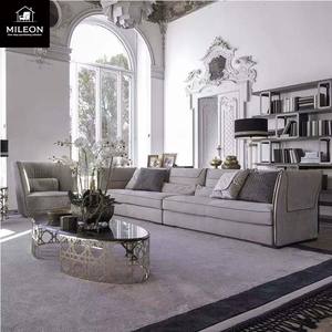 أحدث مجموعة أثاث غرفة المعيشة الإيطالية العصرية، أريكة زاوية فاخرة على شكل حرف L مصنوعة من الجلد الأصلي حسب الطلب وكبيرة الحجم - Product Image 2