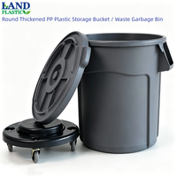 Poubelle de rangement autoportante en PP épaissi, écologique, résistante aux acides et à la corrosion, 80L/120L, avec couvercle résistant aux chocs et aux bris