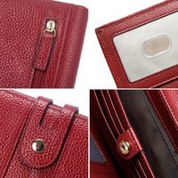 Dompet Wanita Kulit Asli Chains, Model Bifold, Anti RFID, Lapisan Poliester Lembut, Kasual, Untuk Perjalanan dan Bisnis,  Cocok untuk Menyimpan Uang Tunai