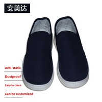 Zapatos de seguridad unisex cómodos para invierno, de caña baja, con suela de PU, color azul marino, para sala limpia, cálidos, antiestáticos, para trabajo industrial.