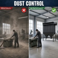 Collecteur de poussière à jet pulsé pour atelier, en acier au carbone, à nettoyage automatique, pour le ponçage, le polissage et la rectification