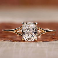 Bague de Fiançailles VVS Moissanite en Or Massif 10K 14K 18K pour Femme, Bague en Or Argent 925 avec Diamant Émeraude Taille Ovale Radiant