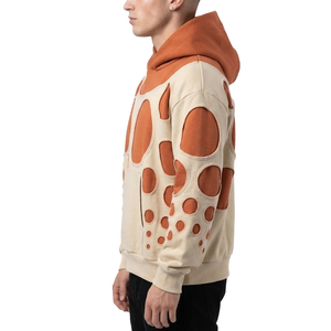 TOPSHOW Sweat à capuche personnalisé pour homme, 100% Coton épais, coupe courte, double couche, avec applique brodée style French Terry - Product Image 2